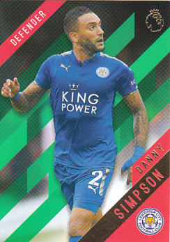 Danny Simpson Leicester City 2017/18 Topps Premier Gold Green Parallel #62